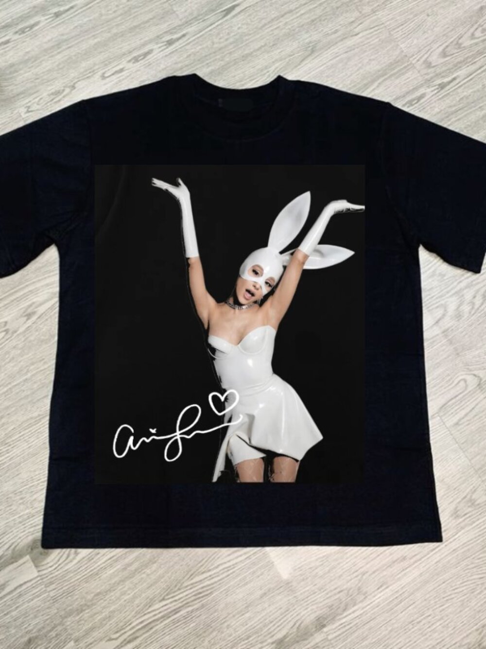 Ariana Grande Bunny Ears Graphic T-Shirt Cute Pop Star